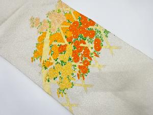 光悦垣に菊模様織り出し　名古屋帯